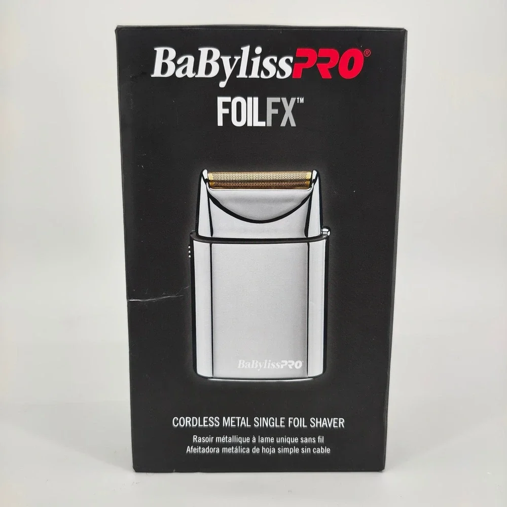 BaBylissPRO FOILFX01 Cordless Metal Single Foil Shaver FXFS1 Chrome Silver New